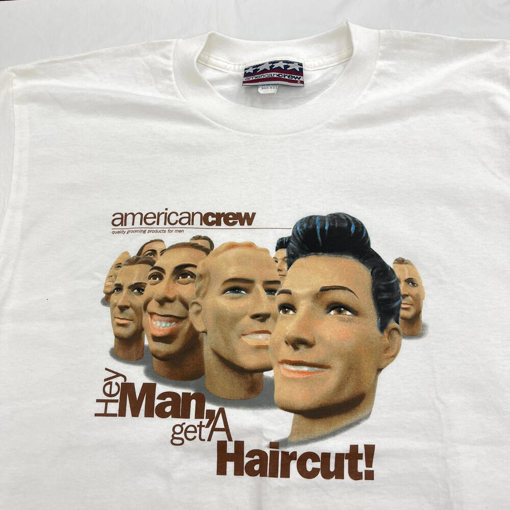 American Crew Hey Man Get A Haircut T-shirt XXL Made in USA
